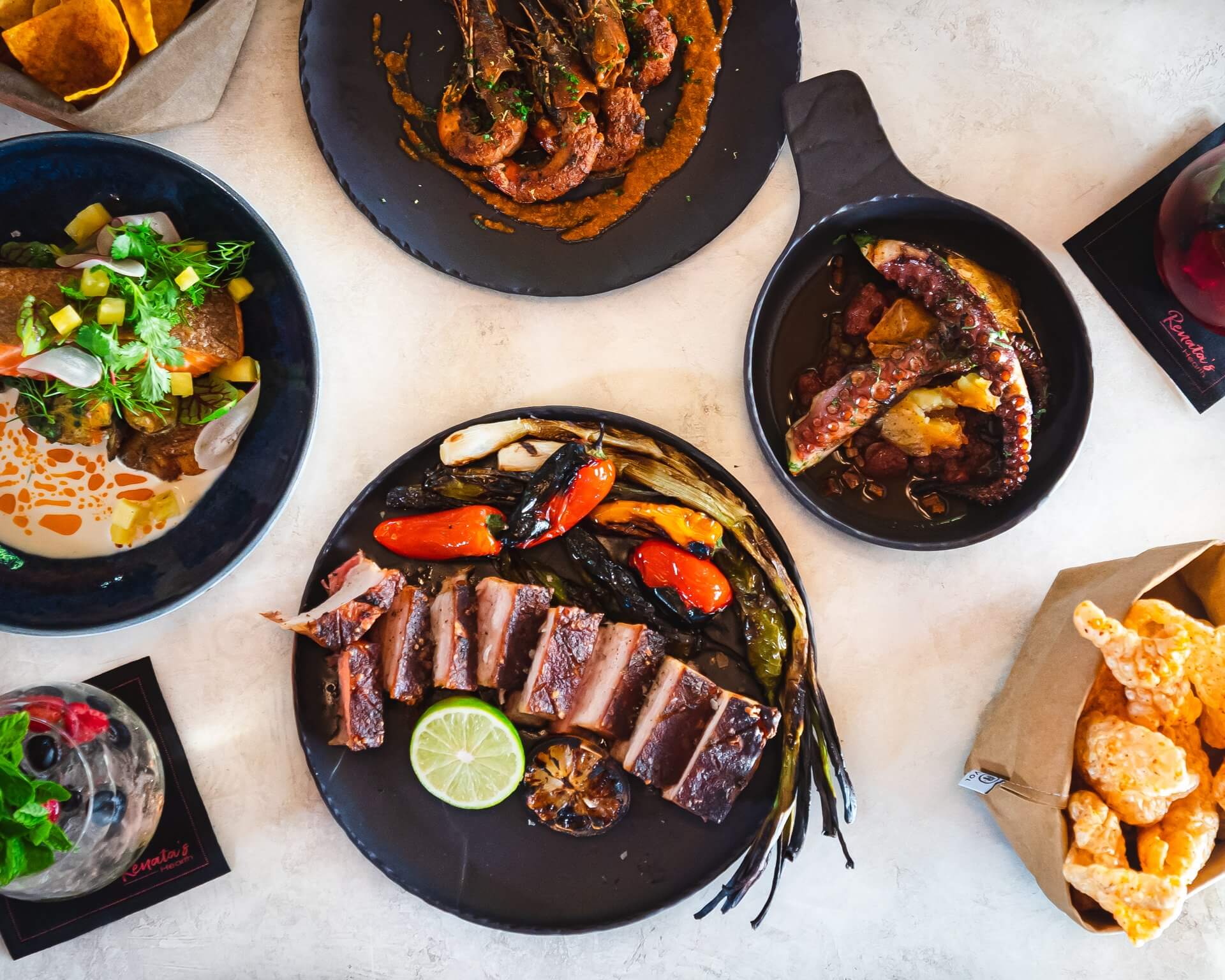Pork Belly Overhead Shot at Renata's Hearth